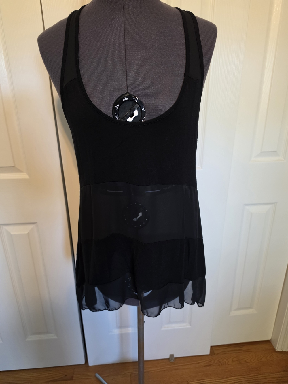 tea n rose Black Sheer Panel Tank Chemise